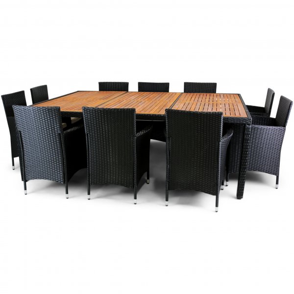 Stor spisegruppe 220x160cm utembler - 10 stoler - Lyfco Svanesund