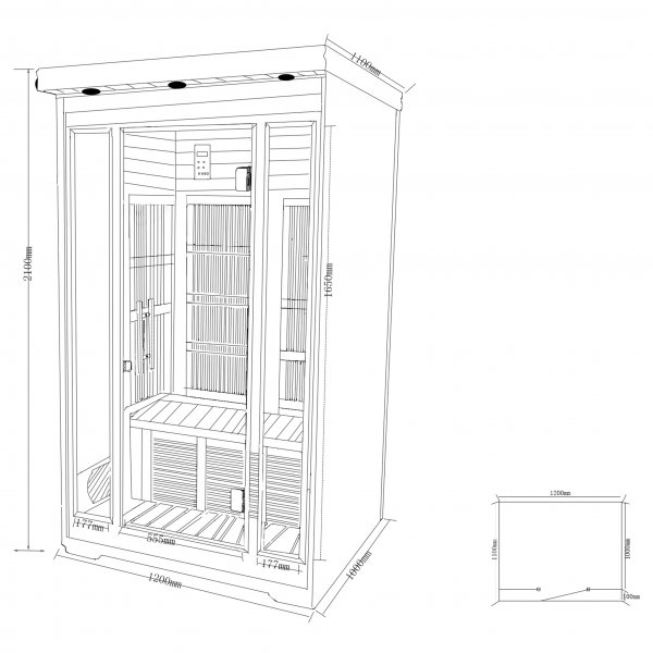 IR badstue - 1-2 personer | Full høyde 210cm | Fredrikstad IR badstue - 1-2 personer | Full høyde 210cm | Fredrikstad