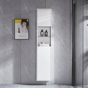 H�yskap til bad 170 x 35 cm | Skap og �pne hyller, hvit