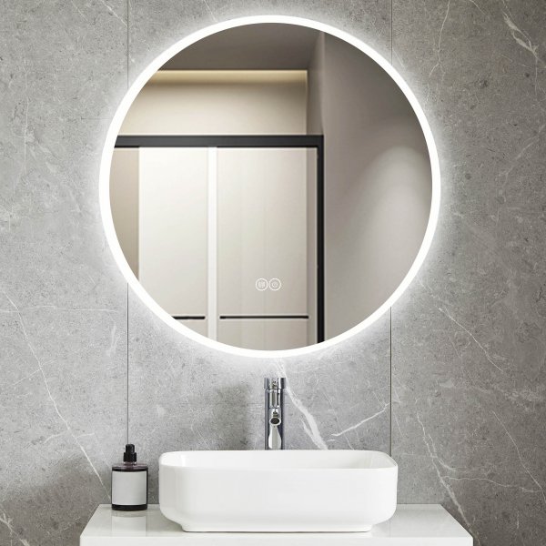 Rundt baderomsspeil 100cm | LED-belysning og antidugg Rundt baderomsspeil 100cm | LED-belysning og antidugg