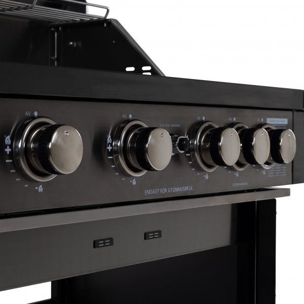 Rustfri gassgrill med varmluftsfunksjon | Malibu/Nashville Blackline Rustfri gassgrill med varmluftsfunksjon | Malibu/Nashville Blackline