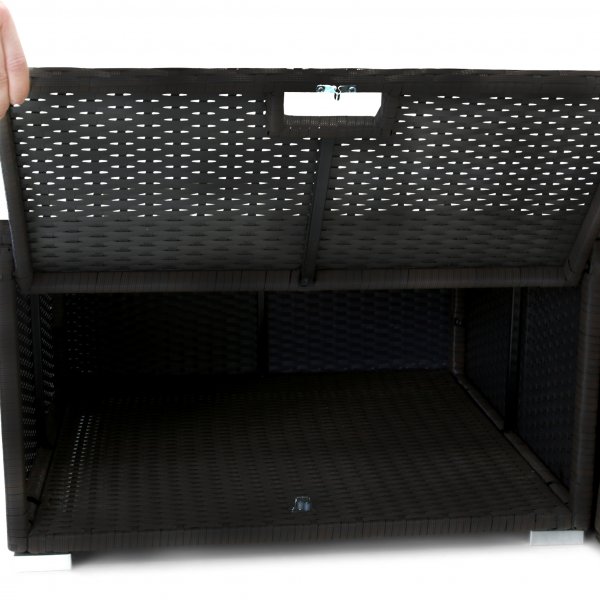 Stor rund loungesett med innebygd oppbevaring til puter - 6 sitteplasser Stor rund loungesett med innebygd oppbevaring til puter - 6 sitteplasser