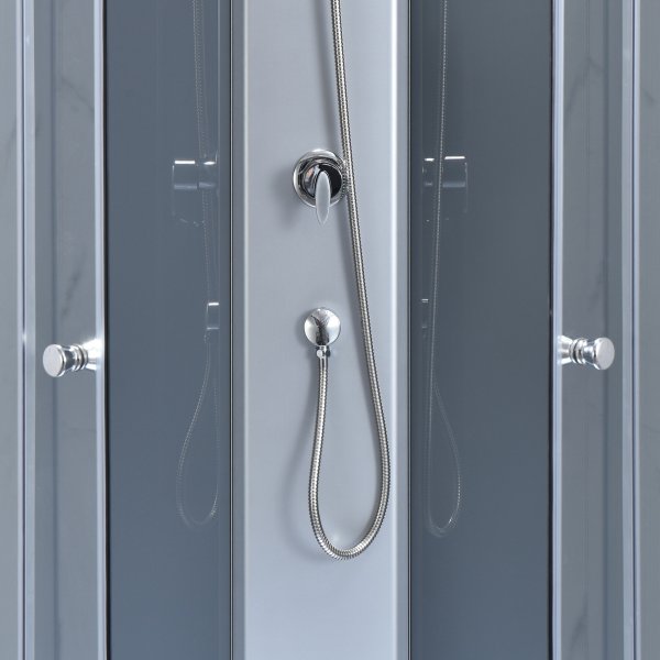 Komplett dusjkabinett med aluminiumsprofiler