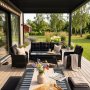 Sofagruppe utemøbler | Innebygd oppbevaring | Grå kunstrotting | Sannäs Sofagruppe utemøbler | Innebygd oppbevaring | Grå kunstrotting | Sannäs