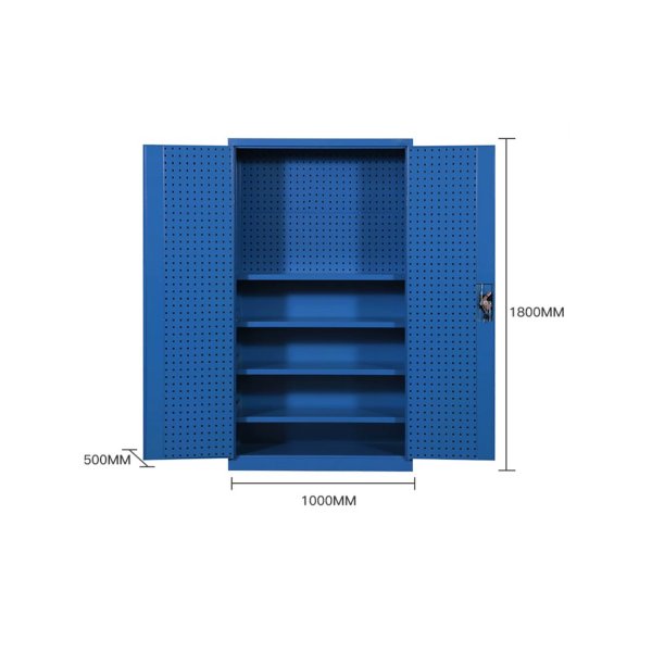 Garasjeskap med dobbeld�r og pegboard | 100x50x180cm | Perfekt oppbevaring for garasje og verksted