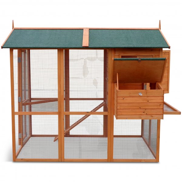 Hønsehus med hønsegård | Lett å rengjøre | Ferdig byggesett | 1,9x1,7x1,6m Hønsehus med hønsegård | Lett å rengjøre | Ferdig byggesett | 1,9x1,7x1,6m