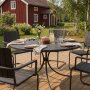 Rund spisegruppe utem�bler | Bord med 6 stoler | Akasietre | Gr�s� svart