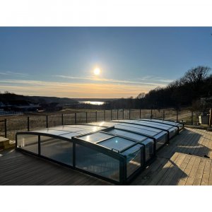 Bassengtak 5 × 10 m | Uten skinner | UV-beskyttelse | Fleksibel dør Bassengtak 5 × 10 m | Uten skinner | UV-beskyttelse | Fleksibel dør