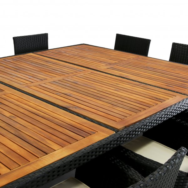 Stor spisegruppe 220x160cm utembler - 10 stoler - Lyfco Svanesund