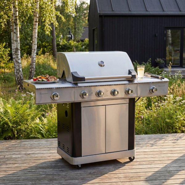 Førsteklasses gassgrill i rustfritt stål | 5 gassbrennere | 1 IR-brenner | Dallas Førsteklasses gassgrill i rustfritt stål | 5 gassbrennere | 1 IR-brenner | Dallas