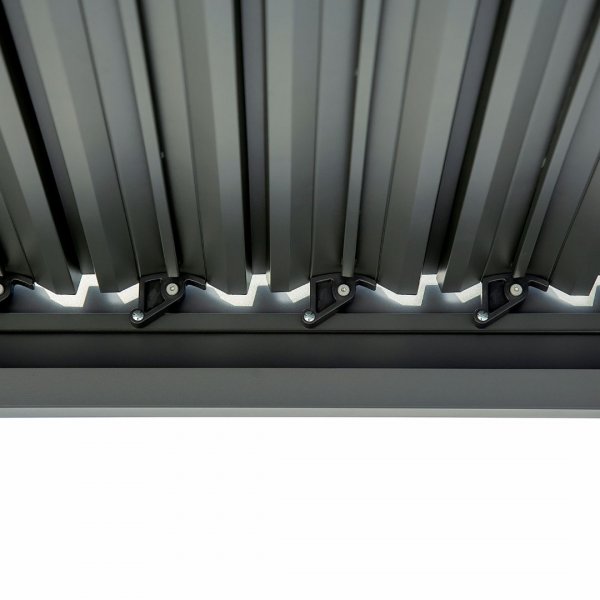 Pergola i galvanisert st�l 4x3 m | Lamelltak, gr�, uteplass og hage