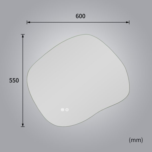 LED speil 60x55 cm | Anti-t�ke | H�ykvalitets kobberfritt speil | Lyfco