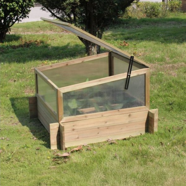 Mini drivhuskasse 98 � 98 � 62,5 cm | For forkultivering og utend�rs dyrking | Tre