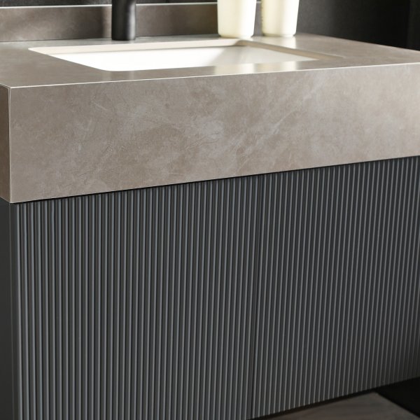 Baderomspakke | Slitesterk sintret stein | LED speil | Cirrus gr