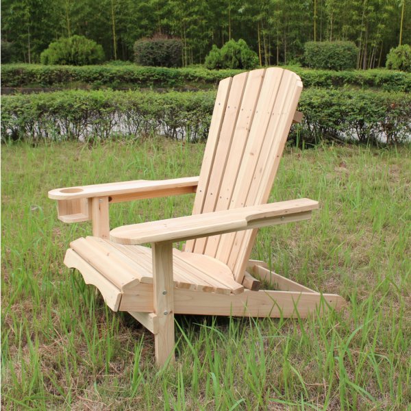 Dekkstol i tre | Klassisk loungestol for uteplass | 91 � 77,5 � 93 cm