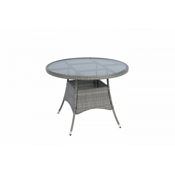 Rund spisegruppe utem�bler | Bord �100 cm og 4 stoler med puter | Tyl�sand gr�