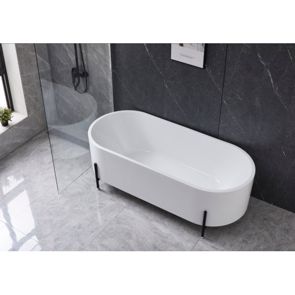 Badekar 170 x 75 cm | Svarte ben, moderne design