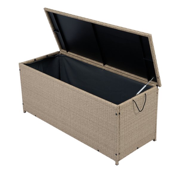 Putekasse i kunstrotting | 420 L | Oppbevaringsboks til hagem�bler | Beige