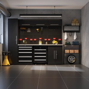 Komplett garasjeinnredning - Svart Komplett garasjeinnredning - Svart