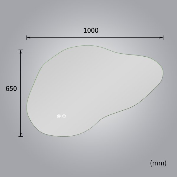 LED speil 100x65 cm | Anti-t�ke | Justerbar belysning | Lyfco