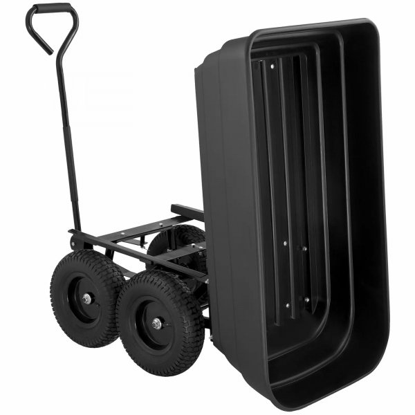 Tippbar hagevogn 125 L | 350 kg | Slitesterk st�lram | Svart
