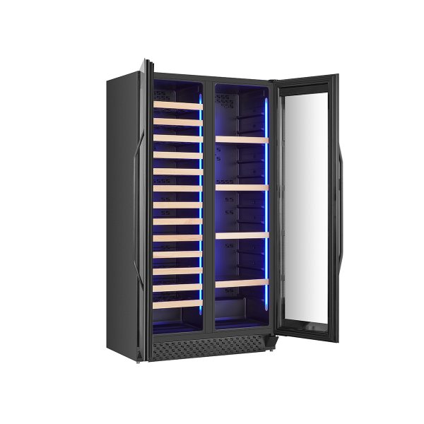 Stor vinkj�ler for 60 flasker og 218 bokser | Eksklusivt design med doble temperatursoner | 365 L