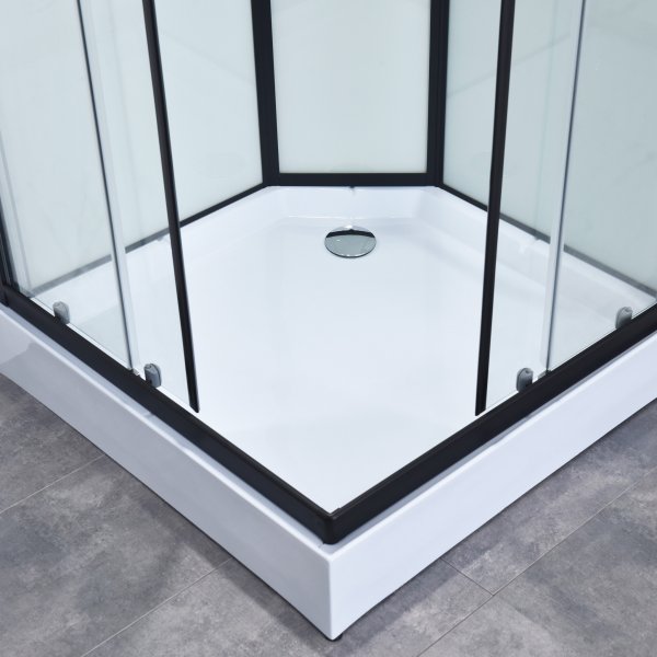 Moderne dusjkabinett med flere spraymoduser | Svart Moderne dusjkabinett med flere spraymoduser | Svart