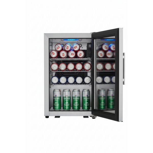 Utend�rskj�leskap i rustfritt st�l | UV-glass og LED-belysning | 63 L