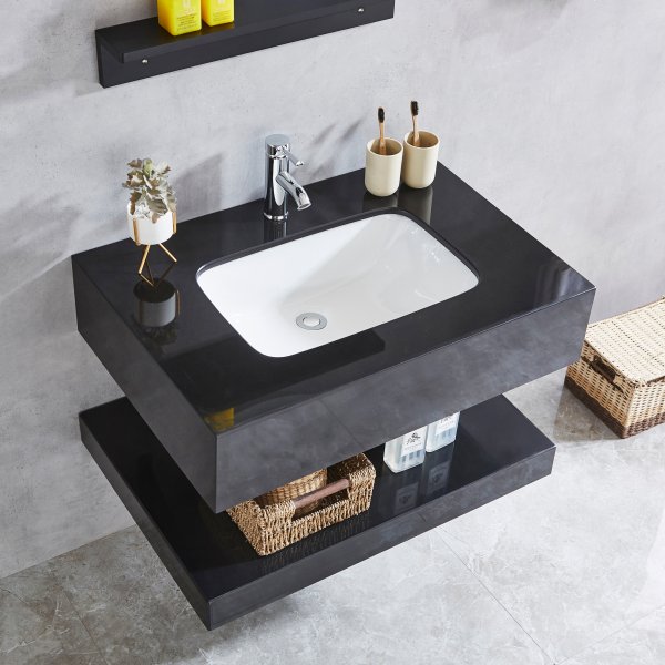 Baderomsmbler marmor | LED speil med dimmer og bluetooth