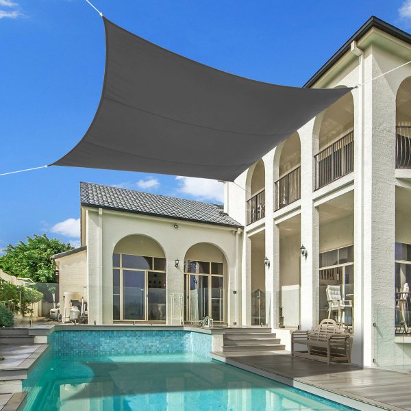 Kvadratiskt solseil - 4 x 4m - Gr