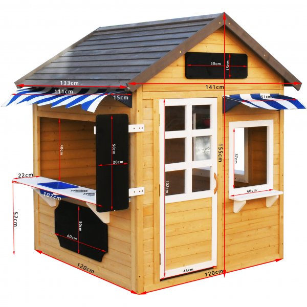 Lekehus i tre 1,9m² med kjøkken/kafé | Komplett sett Lekehus i tre 1,9m² med kjøkken/kafé | Komplett sett