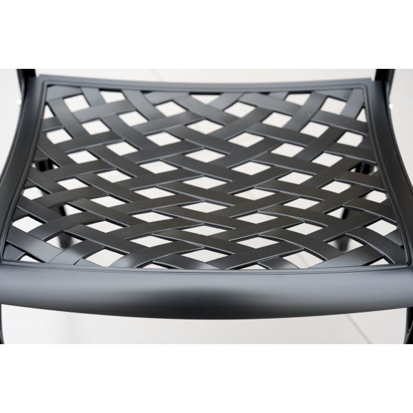 Rund hagemøbelgruppe i aluminium | Ø130 cm | 6 stoler | Svart Rund hagemøbelgruppe i aluminium | Ø130 cm | 6 stoler | Svart