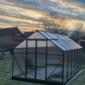Kundebilde Drivhus 12,4m� | 6mm kanalplast | H�y dyrkingsh�yde | Svart