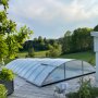 Bassengtak 5x10m med sidepning - Aluminium