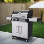 Gasgrill 14,5 kW - 4 rustfrie brennere + 1 sidebrenner - St. Louis