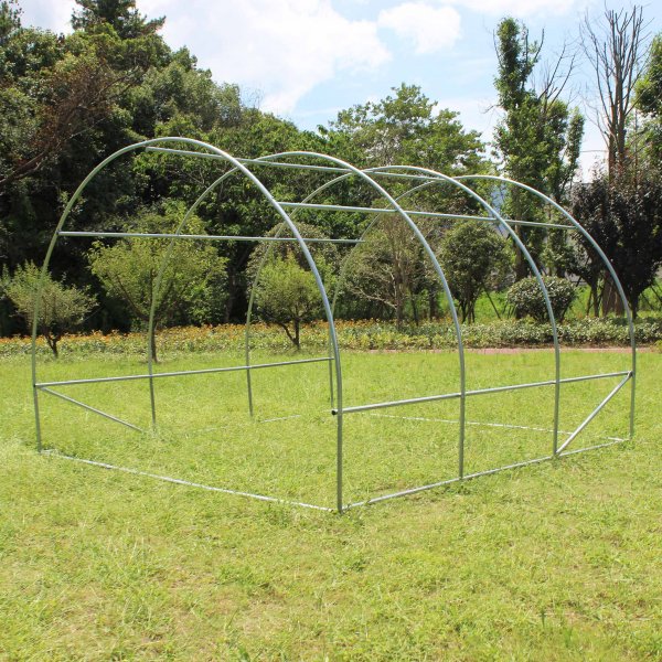 Tunneldrivhus 9m� | St�lramme med PE plastdeksel