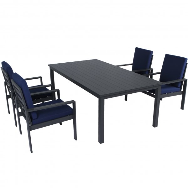 Premium utemøbler i aluminium | Bord & 4 stoler | Hamnviken Premium utemøbler i aluminium | Bord & 4 stoler | Hamnviken