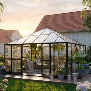 Paviljong 17,6 m² | Stort premium drivhus | 4 mm sikkerhetsglass Paviljong 17,6 m² | Stort premium drivhus | 4 mm sikkerhetsglass