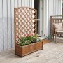 Plantekasse med espalier i tre | 80 � 30 � 120 cm | For klatreplanter | Brun