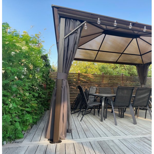 Paviljong premium 4 × 3 m | Tak i kanalplast | Inkl. vegger og myggnett Paviljong premium 4 × 3 m | Tak i kanalplast | Inkl. vegger og myggnett