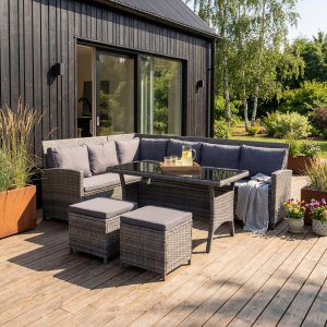 Loungegruppe med oppbevaring | Hagem�bler i kunstrotting | Lyfco Tanumshede | Gr�