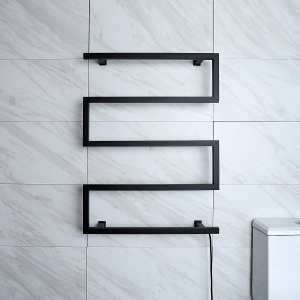 Elektrisk håndkletørker 60x80x12cm | Matt svart Elektrisk håndkletørker 60x80x12cm | Matt svart