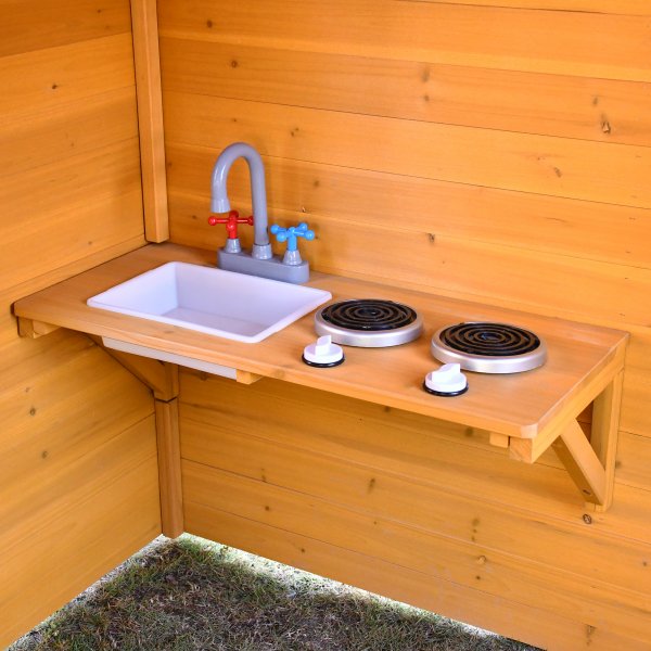 Luksurist trelekehus 2m med kjkken og kafluke | Komplett sett