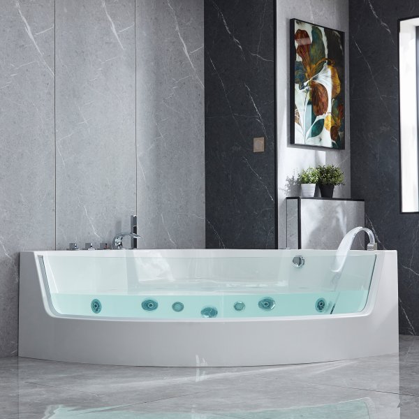 Badekar i hjørnet med boblefunksjon og vedlikeholdsvarme | 150x150cm | BK-058 Badekar i hjørnet med boblefunksjon og vedlikeholdsvarme | 150x150cm | BK-058