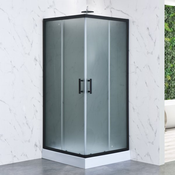 Komplett dusjkabinett med regndusj | Svart Komplett dusjkabinett med regndusj | Svart