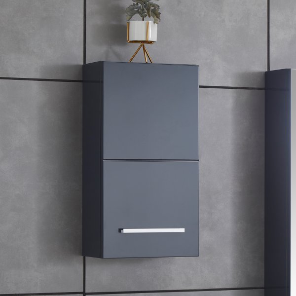 Stort baderomspakke | Kommode med vask | Gr� h�yglans