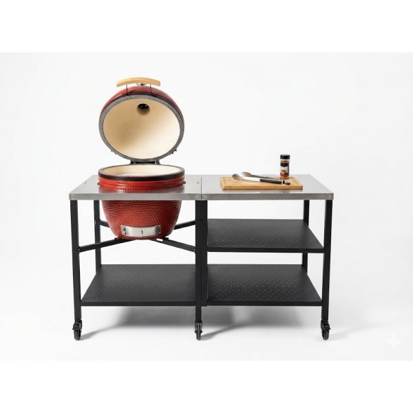 Utekj�kken Kamado-grill AU-21 (47 cm) � Vinr�d | Keramisk grill med integrert arbeidsstasjon