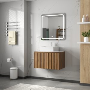 Baderomspakke 80 cm | LED-speil med antiduggfunksjon | Paris