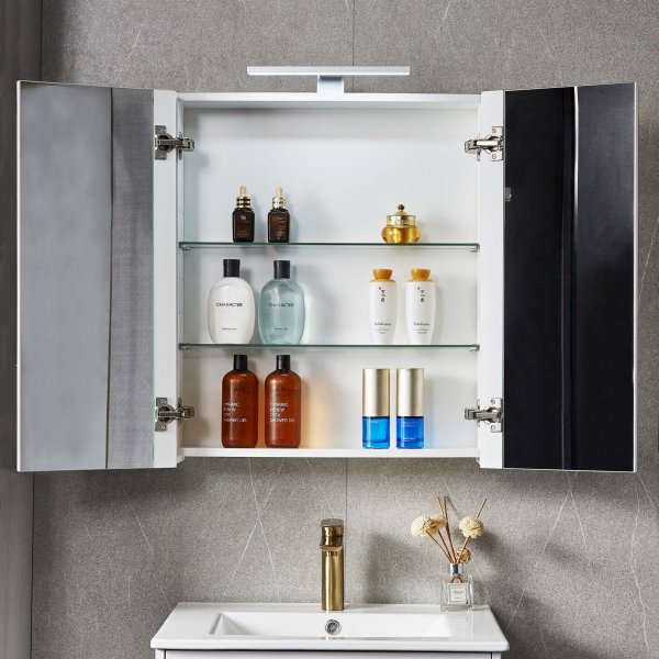 Speilskap 60x70cm | LED-belysning og doble speil Speilskap 60x70cm | LED-belysning og doble speil