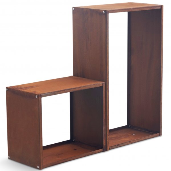 Trehylle 3mm cortenstål | Rektangulær Trehylle 3mm cortenstål | Rektangulær